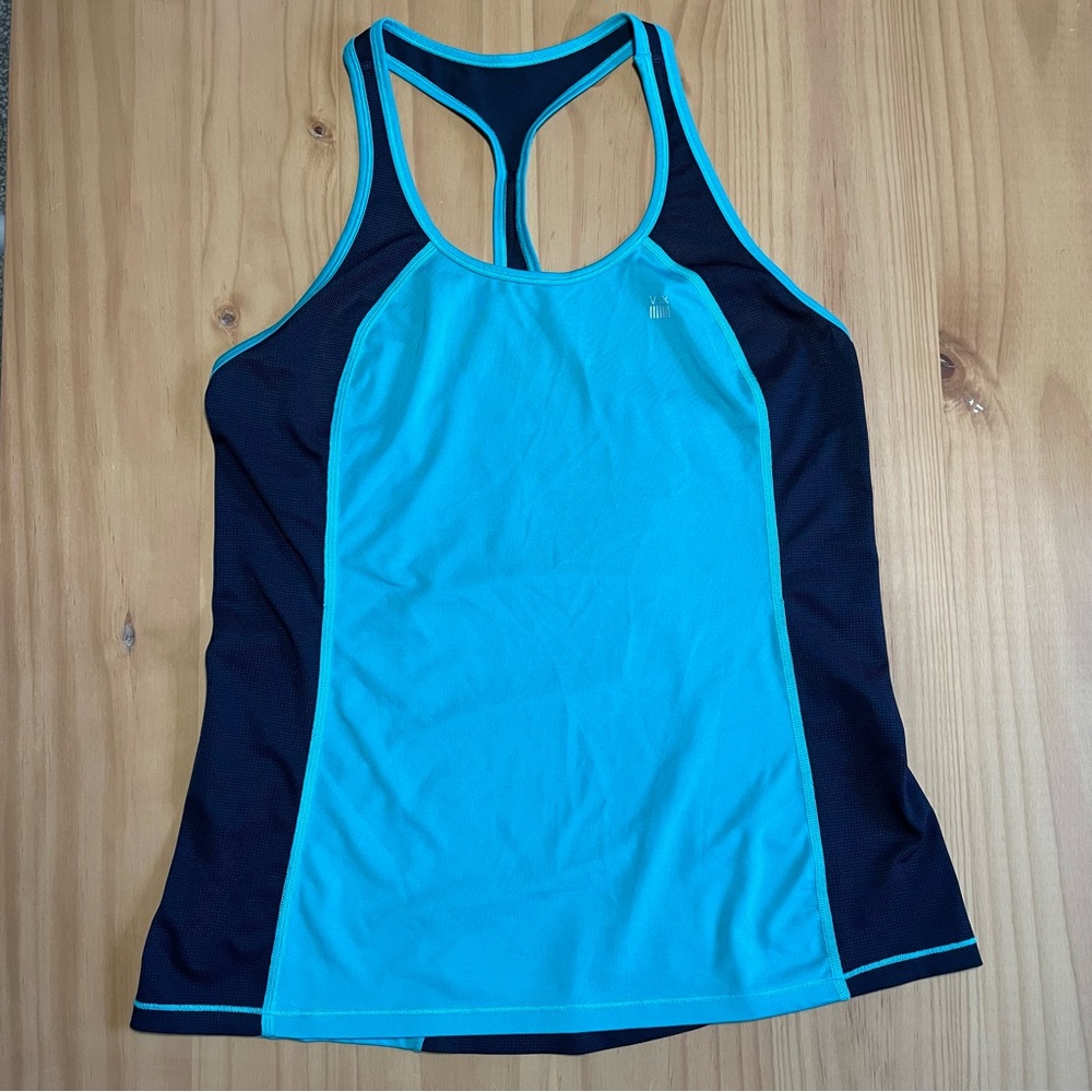 Victoria’s Secret, size Medium: Victoria Sport racer tank top in teal/dark navy